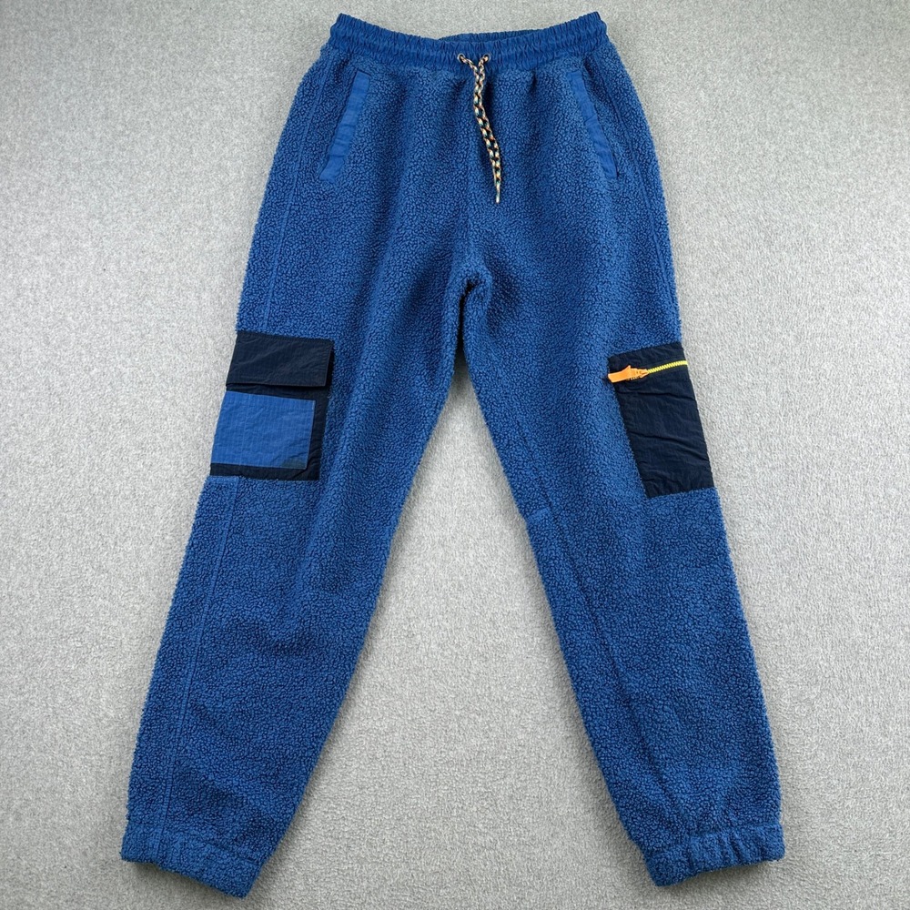 Russell Cargo Pants Boys XXL 18 Blue Sherpa Fleece Joggers Outdoor Sporty